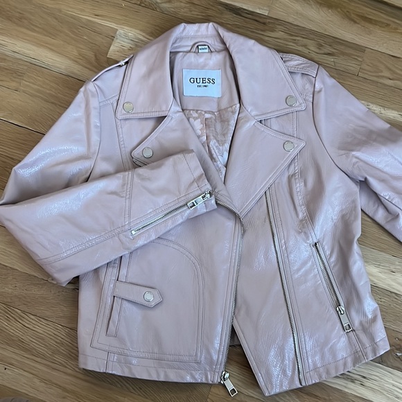 GUESS FAUX LEATHER MOTO JACKET - Picture 4 of 5